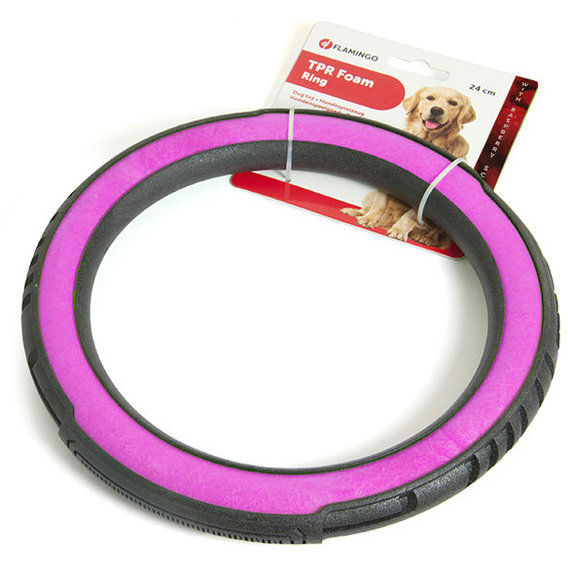 Іграшка для собак Flamingo Foam Livia Ring кільце з ароматом малини розмір L