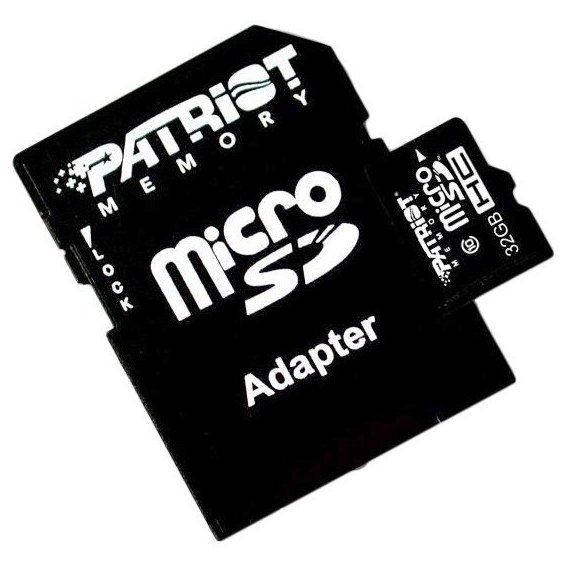 Карта памяти Patriot 32GB microSDHC Сlass 10 UHS-I U1 + adapter (PSF32GMCSDHC10)