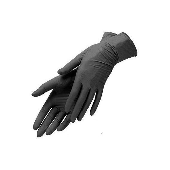 Перчатки одноразовые нитриловые черные, L, 100 шт.