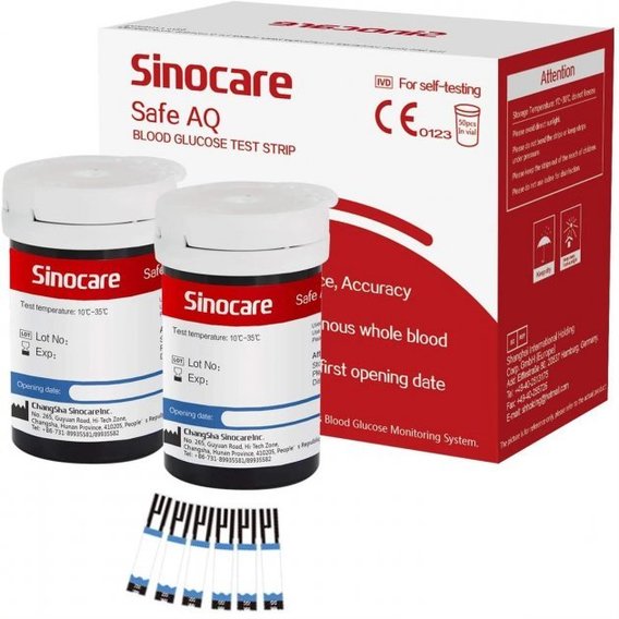 Аксессуар для глюкометра Тест-полоски Sinocare Safe AQ 50 шт. (safe-aq-test-50)