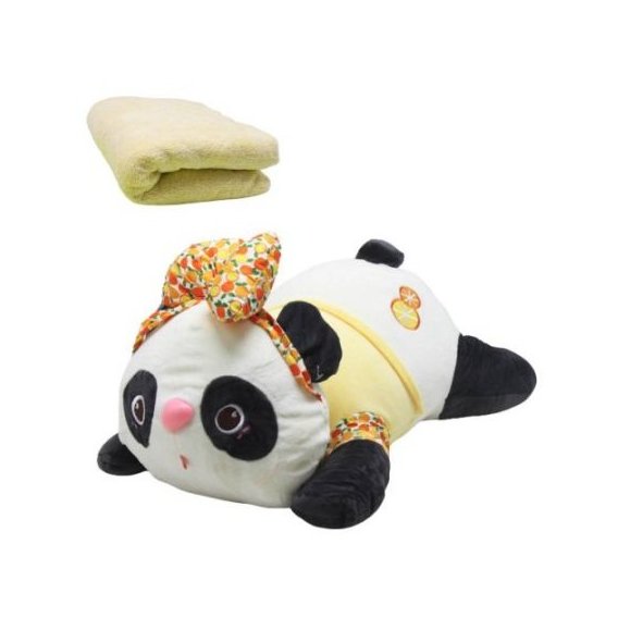 Мягкая игрушка Mic панда с пледом желтая (M14891)