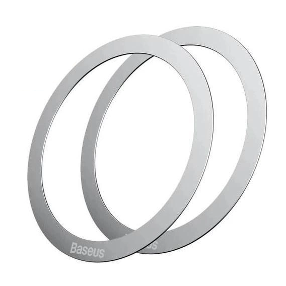 Держатель и док-станция Пластина для MagSafe Baseus Halo Series Magnetic Metal Ring (2pcs) Silver (PCCH000012)