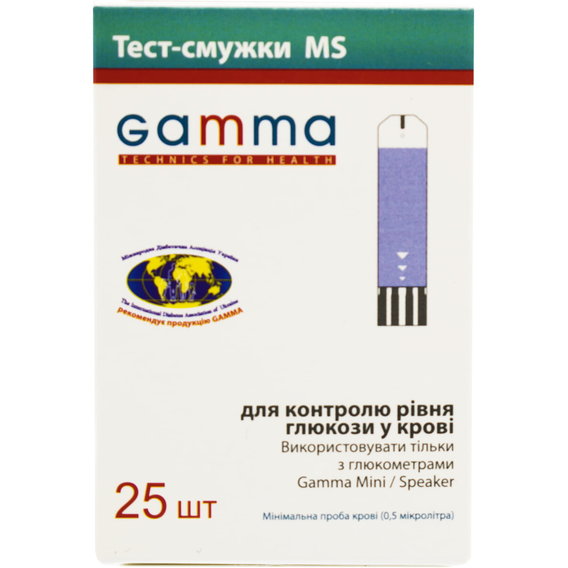 Аксессуар для глюкометра Тест-полоски GAMMA MS (25 шт.)