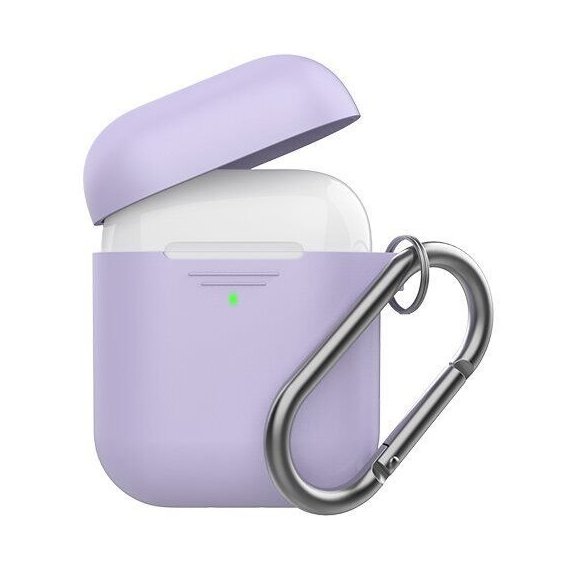 Чехол для наушников AhaStyle Silicone Duo Case with Belt Lavender (AHA-02060-LVR) for Apple AirPods 2 2019