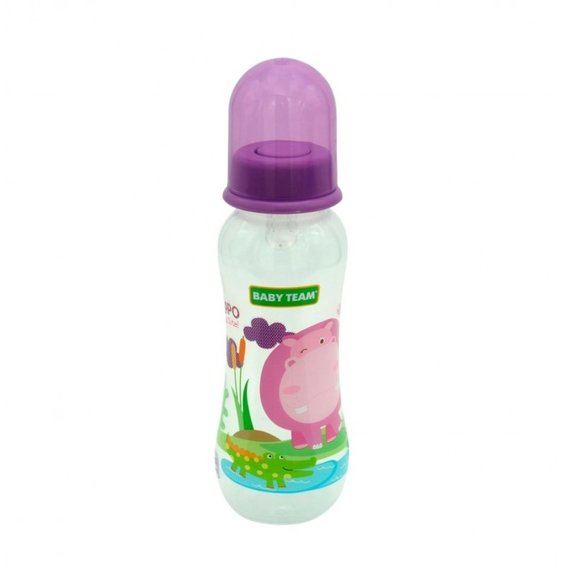 Бутылочка с талией и силиконовой соской Baby Team 250 мл (1121 фиолетовый)