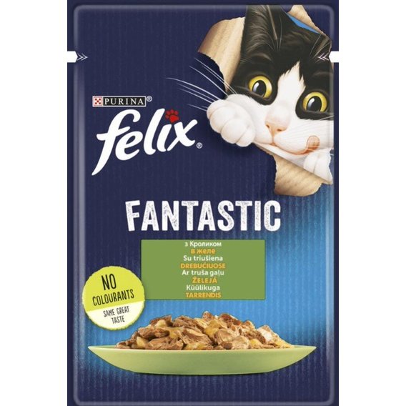 Влажный корм для котов Felix Fantastic с кроликом в желе 26х85 г (7613039835500)