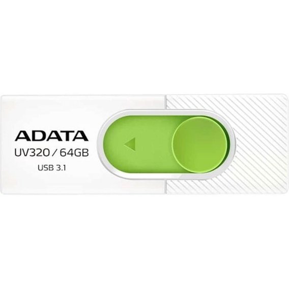 USB-флешка ADATA 64GB UV320 USB 3.1 White/Green (AUV320-64G-RWHGN)