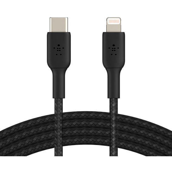 Кабель Belkin Cable USB-C to Lightning Braided 1m Black (CAA004BT1MBK)