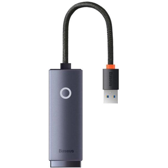 Адаптер Baseus Adapter Lite Series USB to RJ45 Ethernet 1000Mbps Black (WKQX000113)