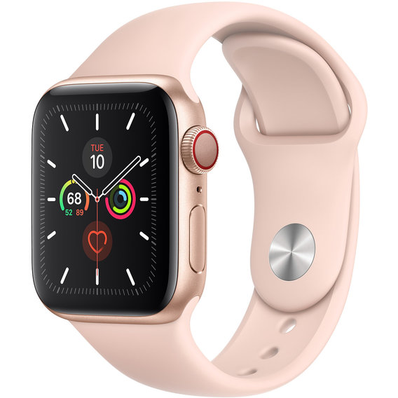 Apple Watch Series 5 40mm GPS+LTE Gold Aluminum Case with Pink Sand Sport Band (MWWP2, MWX22)