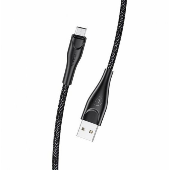 Кабель Usams USB Cable to microUSB Braided Data and Charging 1m Black (US-SJ393)