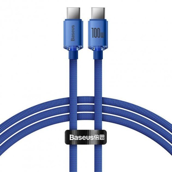 Кабель Baseus Cable USB-C to USB-C Crystal Shine 100W 1.2m Blue (CAJY000603)