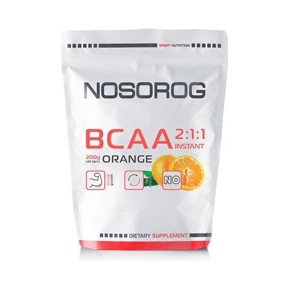 Аминокислота для спорта Nosorog Nutrition BCAA 2:1:1 200 g /36 servings/ Orange