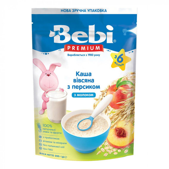 Каша молочная Bebi Premium Овсяная с персиком 200 г