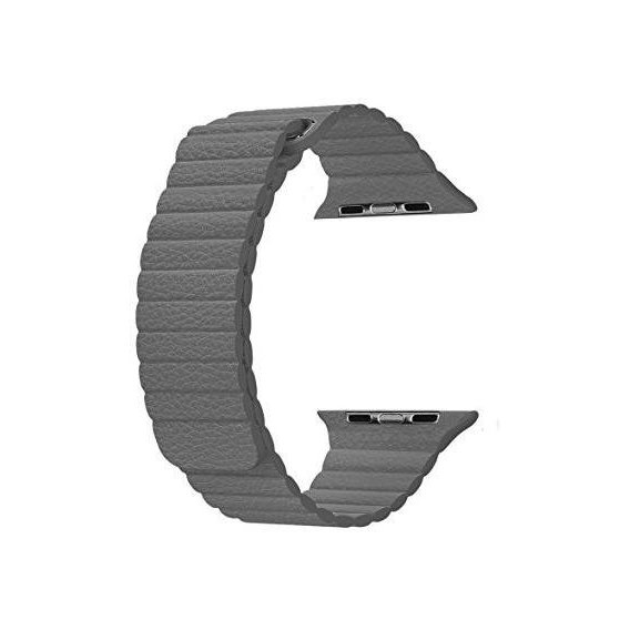 Аксессуар для Watch Fashion Leather Loop Band Grey for Apple Watch 42/44/45/49mm
