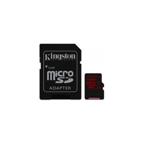 Карта памяти Kingston 64GB microSDXC Class 10 UHS-I U3 V30 A1 + adapter (SDCR/64GB)