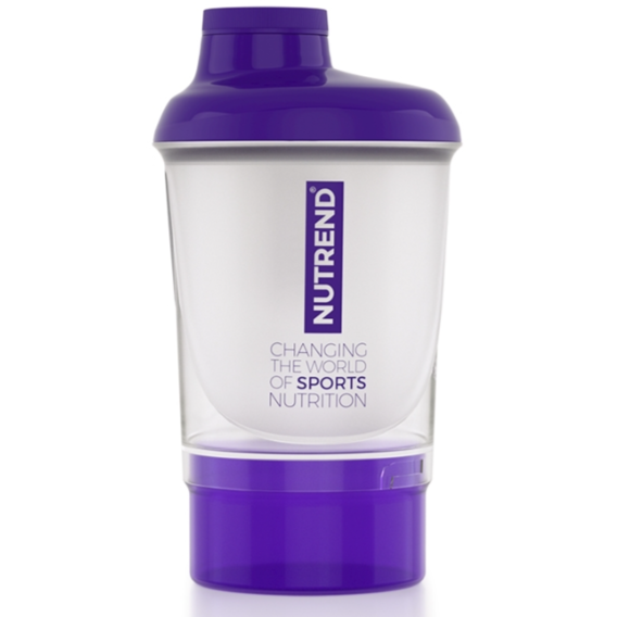 Шейкер Nutrend Shaker 2019 + additional cup 300 ml purple-transparent