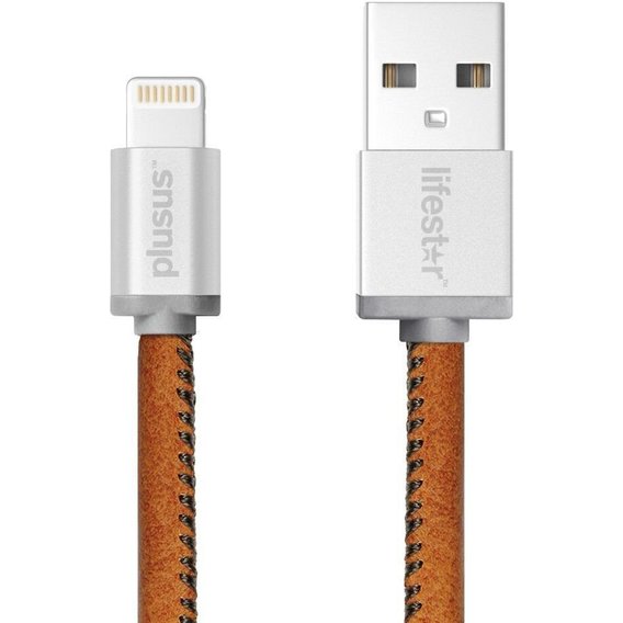 Кабель PlusUs USB Cable to Lightning LifeStar 25cm Vintage Tan (LST2001025)