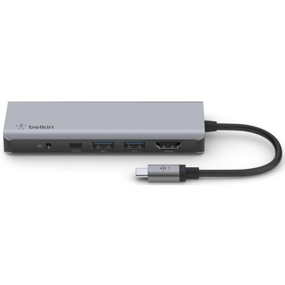 Адаптер Belkin Adapter USB-C to USB-C 3.0+HDMI+SD+2xUSB+3.5mm Grey (AVC009BTSGY)