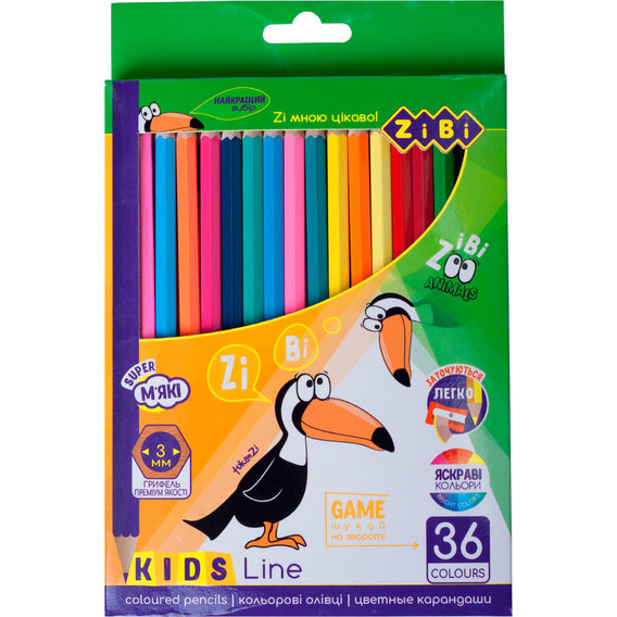 Карандаши цветные ZiBi Kids line, 36 цветов