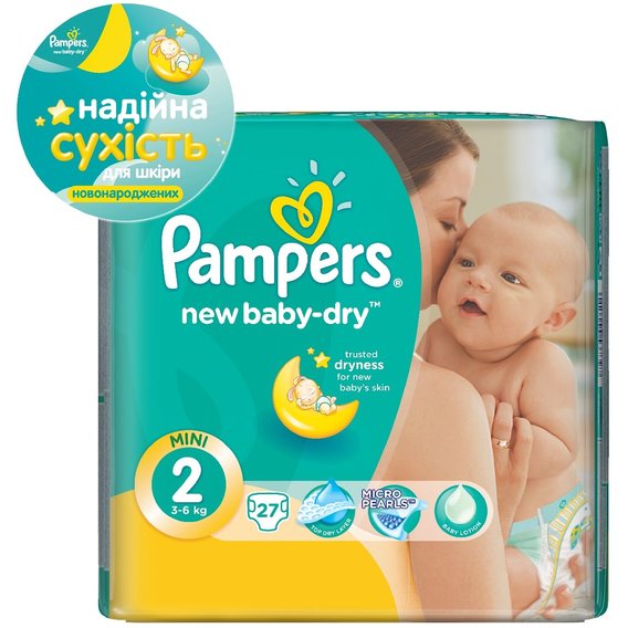 Подгузники Pampers New Baby Mini (3-6 кг) Стандарт 27шт (4015400537397)