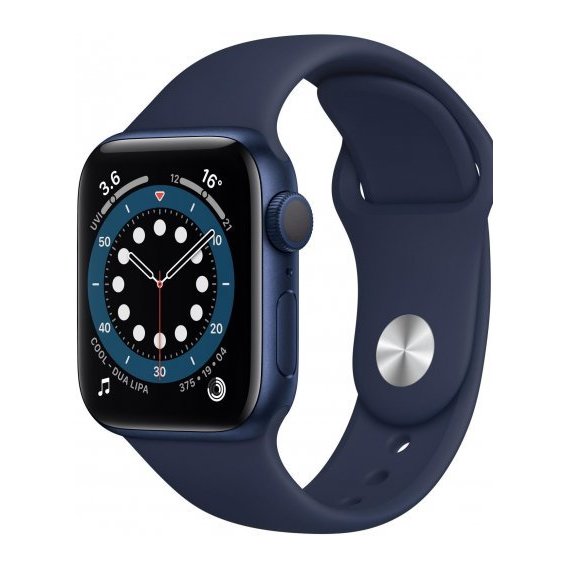 Apple Watch Series 6 40mm GPS+LTE Blue Aluminum Case with Deep Navy Sport Band (M02R3)