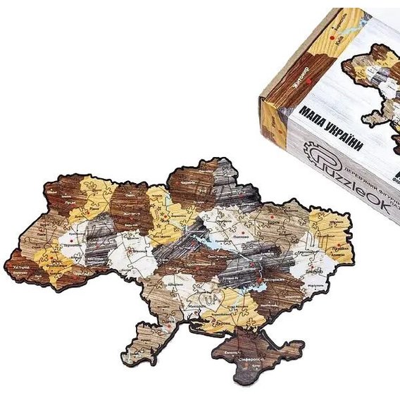 Деревянный пазл PuzzleOk Карта Украины (PuzA3-01201)