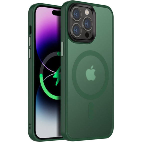 Аксессуар для iPhone Mobile Case TPU+PC Metal Buttons with MagSafe Colorful Green for iPhone 14 Pro