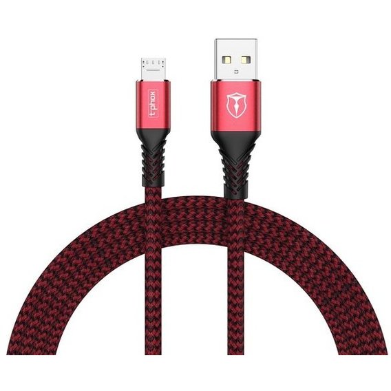 Кабель T-PHOX USB Cable to microUSB Jagger 1m Red (T-M814 red)