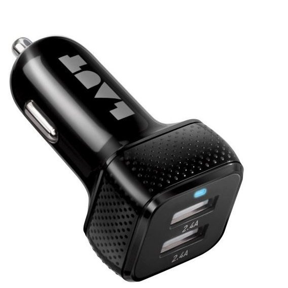 Зарядное устройство LAUT USB Car Charger PD02 2xUSB 4.8A Black (LAUT_PD02_BK)