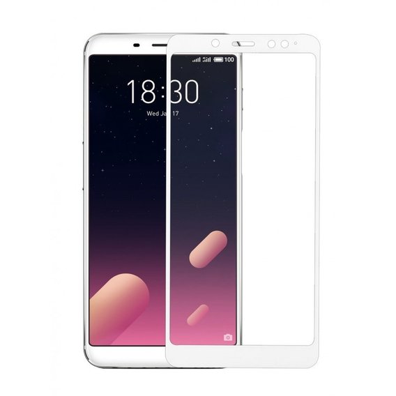 Аксессуар для смартфона MakeFuture Tempered Glass Full Cover White (MGFC-MM6SW) for Meizu M6S
