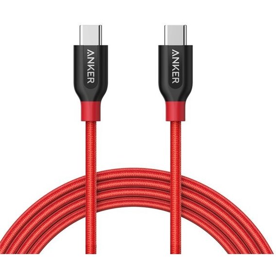 Кабель ANKER Cable USB-C to USB-C 2.0 Powerline+ V3 90cm Red (A8187H91)