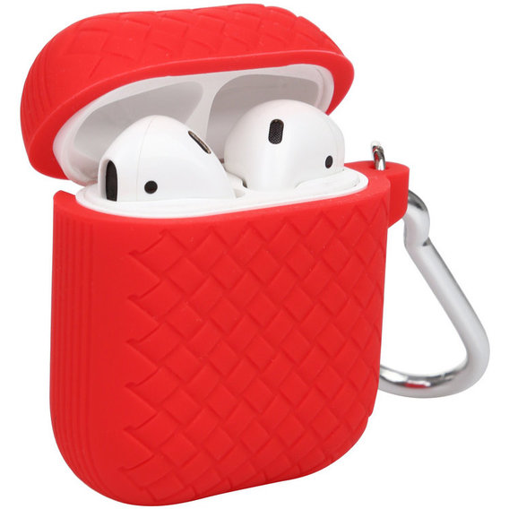 Чехол для наушников BeCover Case Weave Series i-Smile with Belt Red IPH1461 (703340) for Apple AirPods