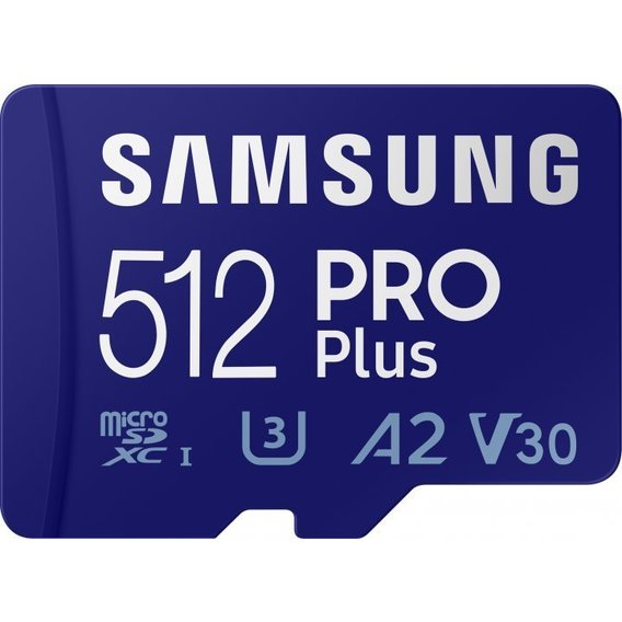 Карта памяти Samsung 512GB microSDXC Class 10 UHS-I U3 PRO Plus + adapter (MB-MD512KA/RU)