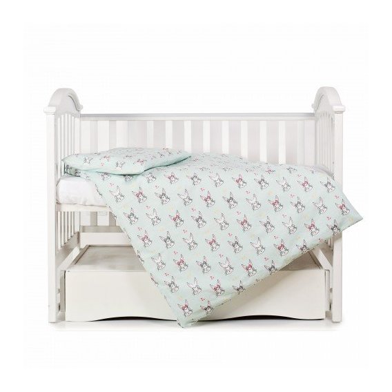 Сменная постель Twins Premium Glamour Limited Кролики mint, мятный (3 эл) (3064-PGNEWR-014)