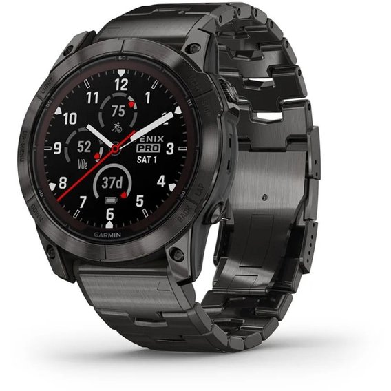 Смарт-часы Garmin Fenix 7X Pro Sapphire Solar Carbon Gray DLC Titanium with Vented Titanium Bracelet (010-02778-30)