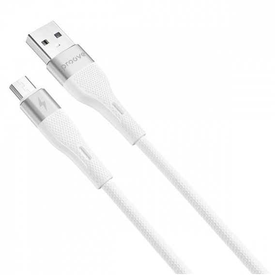 Кабель Proove USB Cable to microUSB Light Silicone 2.4A 1m White