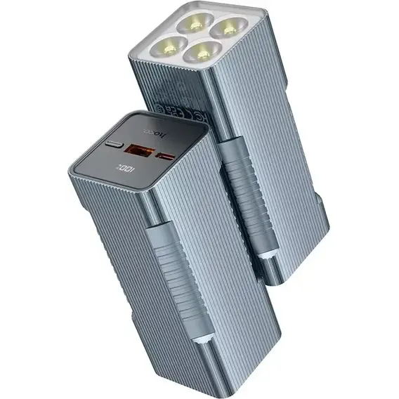Внешний аккумулятор Hoco Power Bank 10000mAh Q15 Flashlight 22.5W Metal Gray