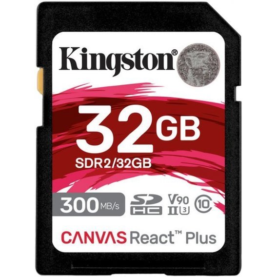 Карта памяти Kingston 32GB SDXC Class 10 UHS-II U3 Canvas React Plus (SDR2/32GB)