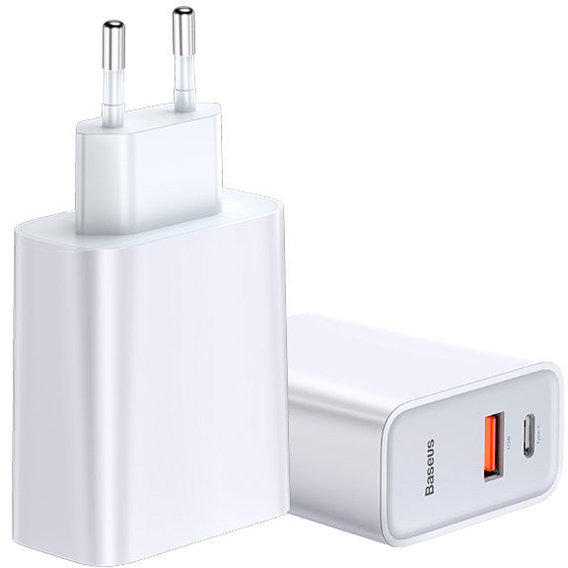 Зарядное устройство Baseus Wall Charger USB-C and USB PPS Quick Charge 30W White (CCFS-C02)