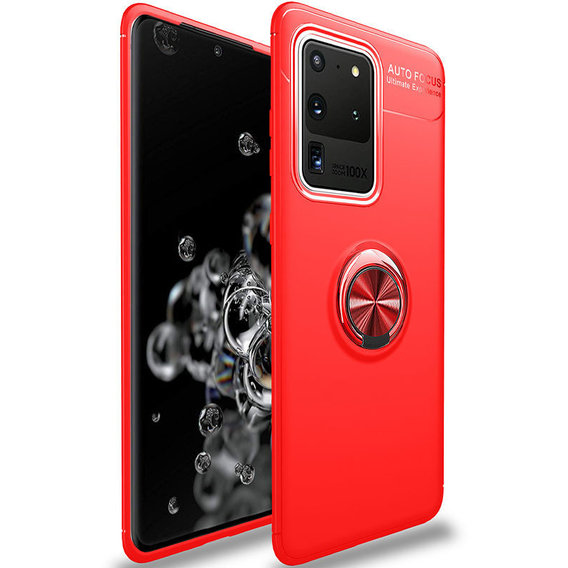 Аксессуар для смартфона TPU Case TPU PC Deen ColorRing Magnetic Holder Red for Samsung G988 Galaxy S20 Ultra
