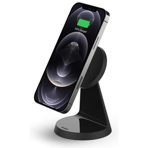 Зарядное устройство Belkin Wireless Charger Stand MagSafe 10W Black (WIB003VFBK) for iPhone 15 I 14 I 13 I 12 series