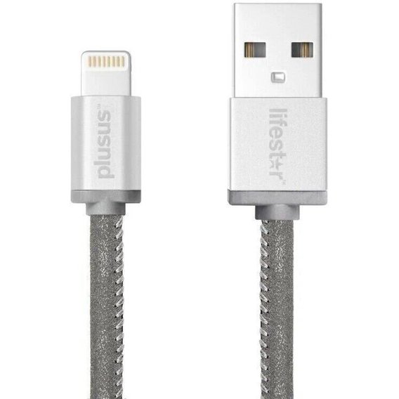Кабель PlusUs USB Cable to Lightning LifeStar 25cm Moonlight Silver (LST2006025)