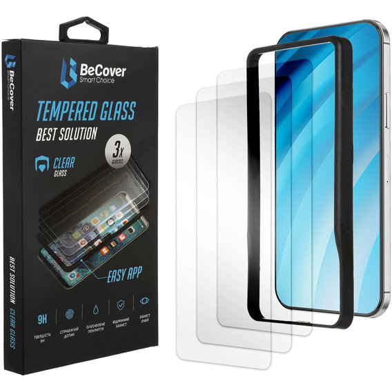 Аксессуар для смартфона BeCover Tempered Glass Premium Easy Installation 3 Pack for Xiaomi Redmi 9 (705479)
