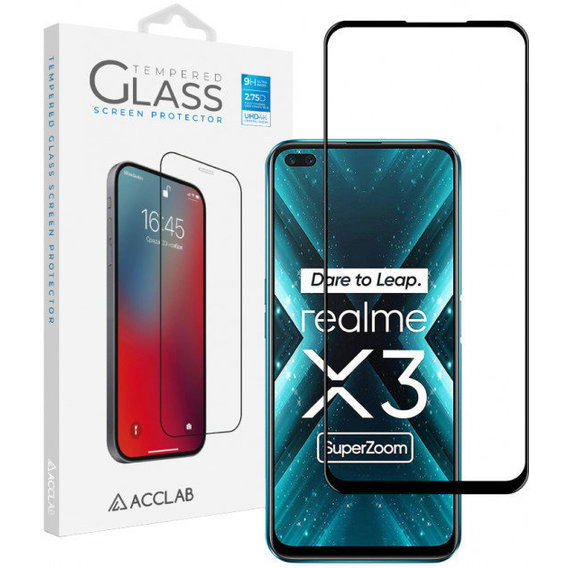 Аксессуар для смартфона ACCLAB Tempered Glass Full Glue Black for Realme X3