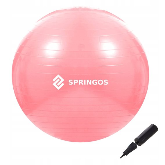 Мяч для фитнеса Springos Anti-Burst диаметр 75 см розовый (FB0012)