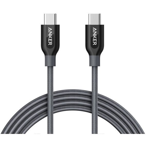 Кабель ANKER Cable USB-C to USB-C 2.0 Powerline+ V3 1.8m Grey (A81880A1)