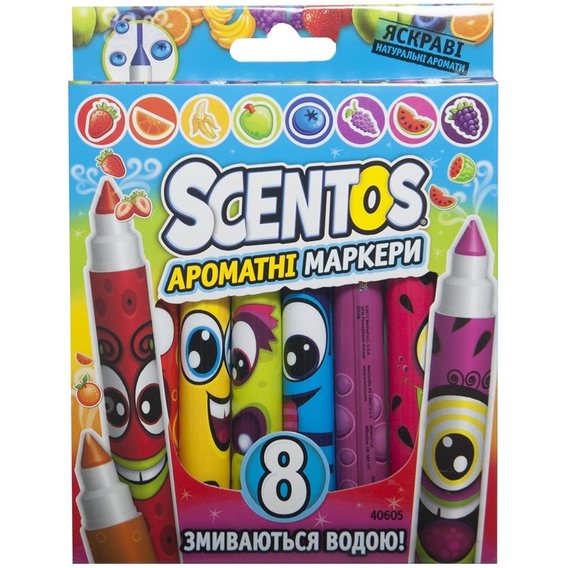 Набор ароматных маркеров Scentos для рисования - Плавная Линия (8 цветов) (40605)