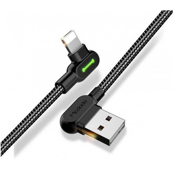 Кабель Mcdodo USB Cable to Lightning 90 Degree Data 1.8m Black