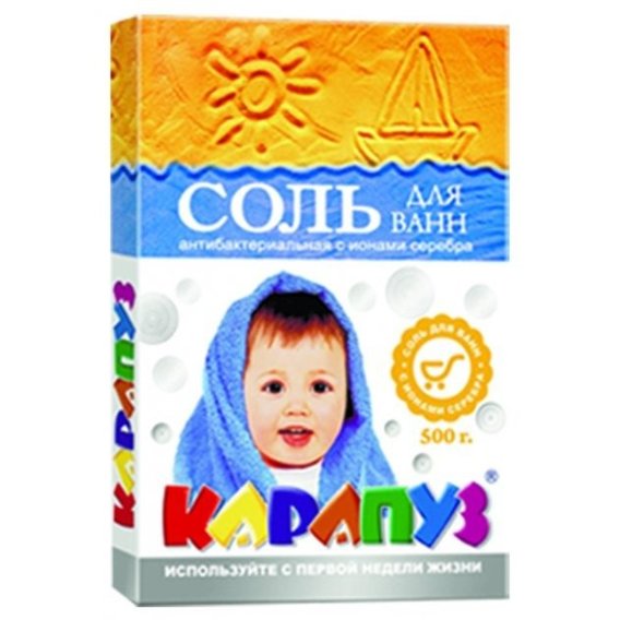 Соль для ванн Карапуз детская антибактериальная с серебром 500г (4820049380941)